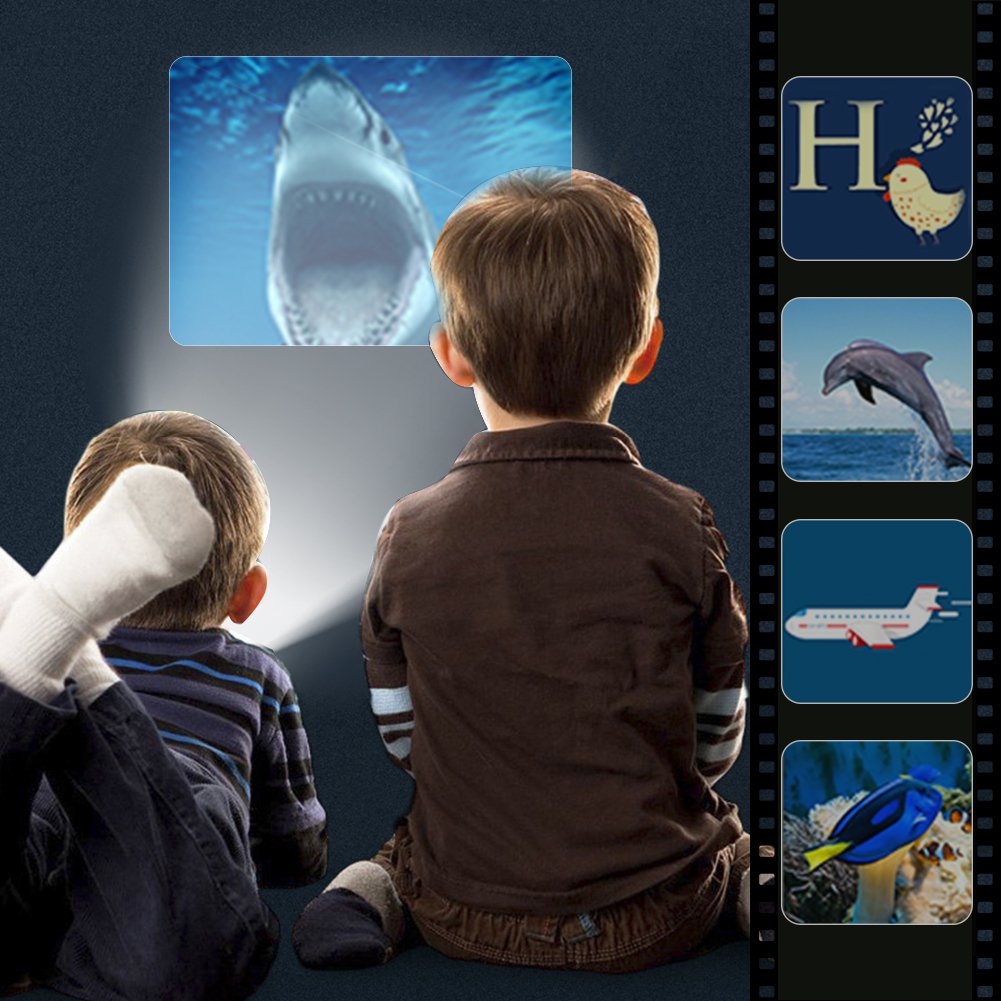 Pueri Lampe De Poche Pour Enfants Torche De Livre De Contes Animation Pour Bebe Hd Jouet Educatif Pour Debutant Projecteur A Main 12 Histoires 96 Diapositives Eclairage Pour Enfants Luminaires Eclairage