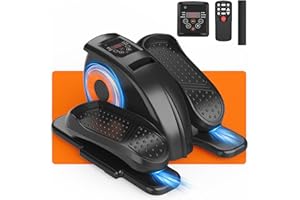 FRYLINE Under Desk Elliptical Machine for Senior Mini Elliptical Leg Exerciser with Remote Control Portable Electric Seated Foot Pedal Exerciser for Home Office