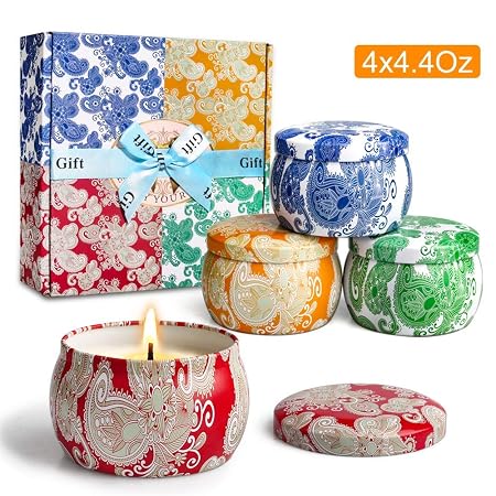 Yinuo Mirror Candele Profumate Set Da 4 Regalo Da Aromaterapia Per La Mammamoglie Cera Di Soia 4 44oz 25 30 Ore Perfetti Per Bagno Yoga