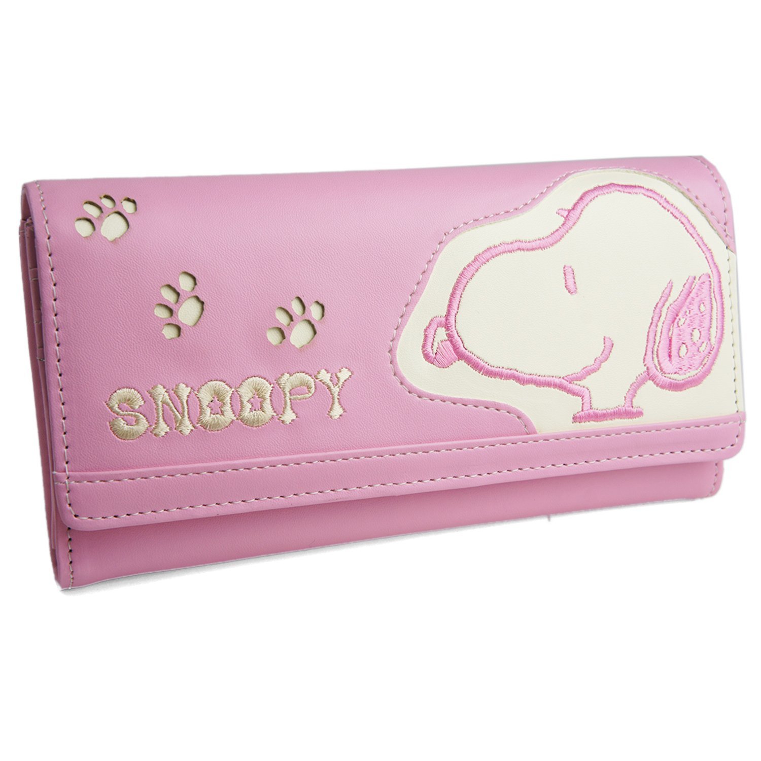 SNOOPY Wallet Coin Leather FLAP Women's PEANUTS Wallets W/Track From