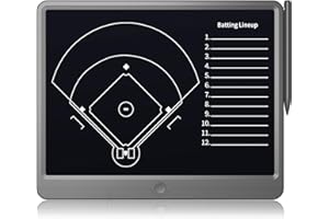 GIGART Electronic Basketball/Football/Soccer/Tennis/Ice Hockey/Baseball Coaching Board, Strategy Tactic Marker Board with Flexible LCD Screen and Stylus Pen, Training Equipment (15 in Baseball)