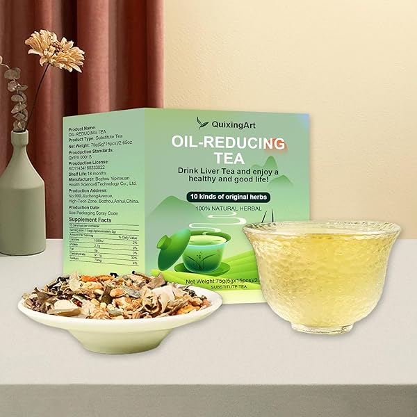 OIL-REDUCING & LIVER CLEANSING HERBAL TEA – 10 PREMIUM HERBS BLEND WITH WINTER MELON, LOTUS LEAF & GREEN TEA FOR CHRISTMAS DETOX & DIGESTIVE WELLNESS