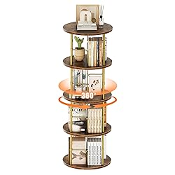 ALLSTAND Rotating Bookshelf, 4 Tier Spinning