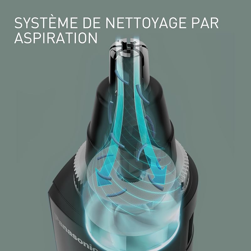 ER-GN300-K503 Tondeuse pour Poils de Nez pour Hommes, Rasoir Électrique Haut de Gamme, Tondeuse pour le Nez, les Oreilles et les Sourcils, Étanche, à Pile, Noir
