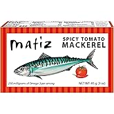 Matiz Spicy Tomato Mackerel | 3 oz | in a Spicy Tomato Sauce | Spain | Natural | Artisan | Wild Caught | Gourmet | Ready-to-Eat | (5 Pack)