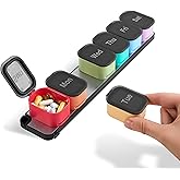 Pill Box 7 Day – Weekly Pill Organizer with Magnetic Detachable Compartments, 1 Time a Day for Vitamins & Supplements, Easy-O