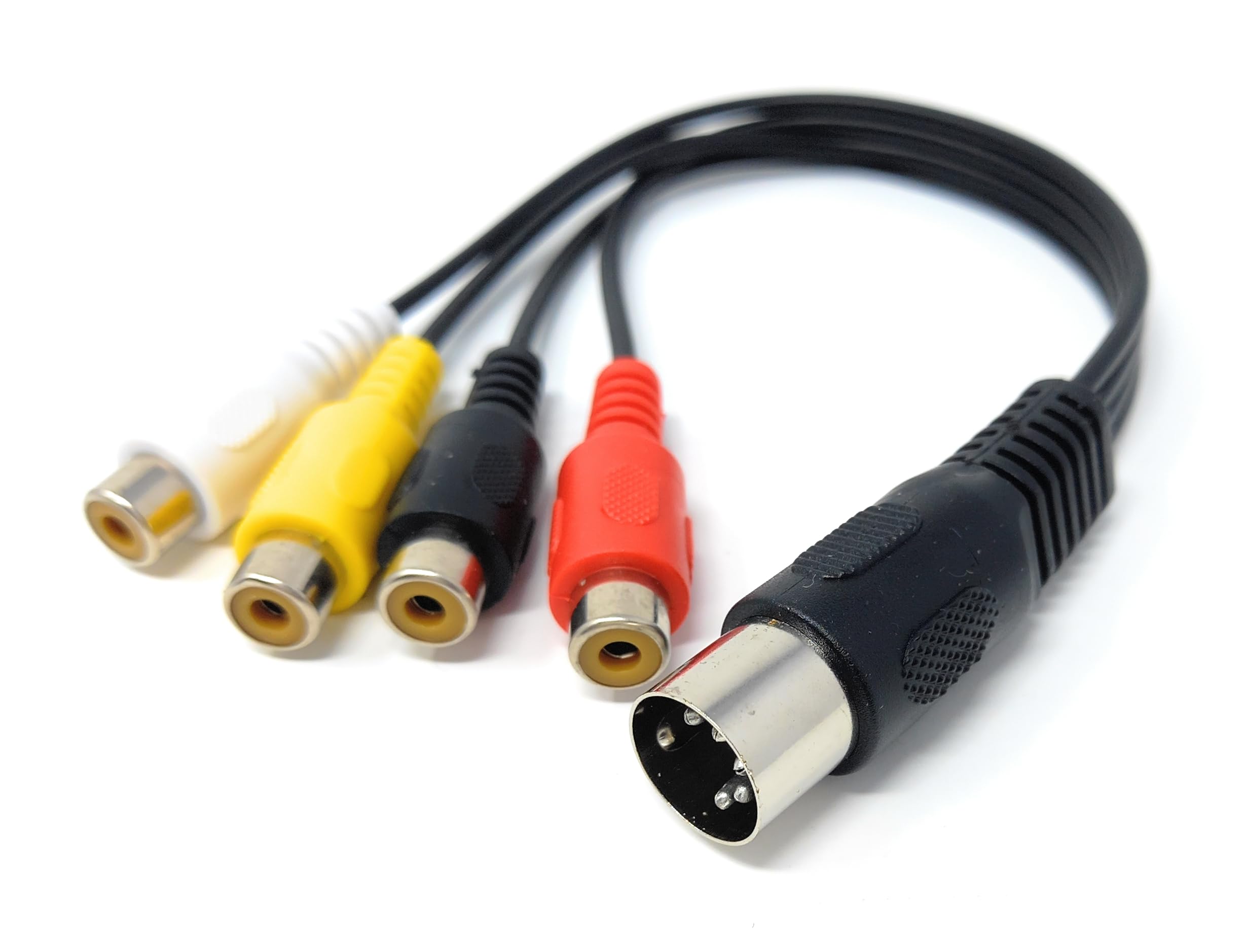 DRUT 20cm 5 Pin Din to 4 x RCA Phono Female Sockets Audio Video Lead Cable 0.6ft