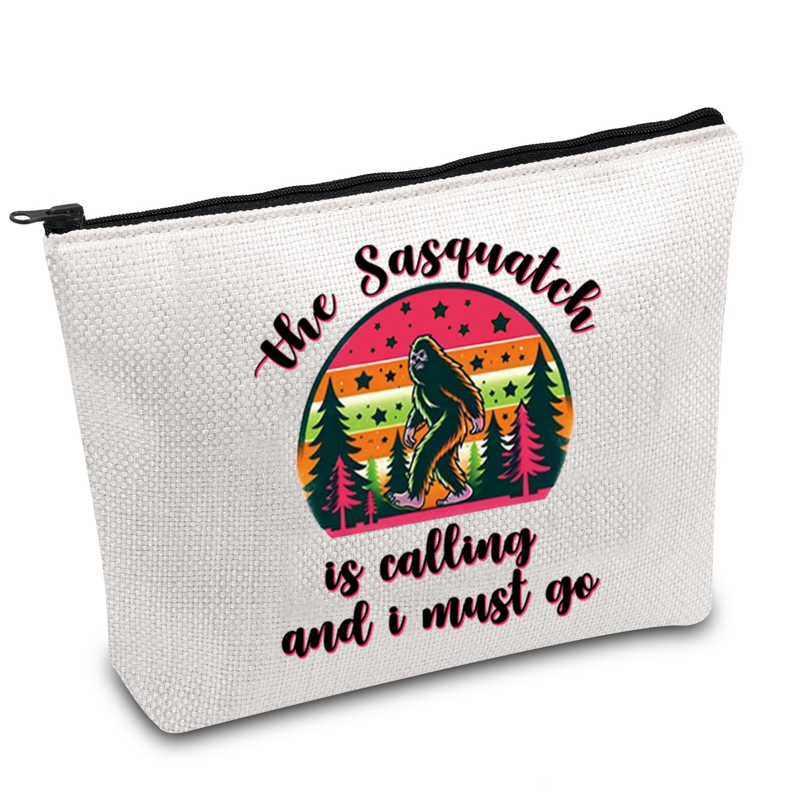Sasquatch Gift Sasquatch Forest Hiking Makeup Bag Sasquatch Lover Gift Camping Zipper Pouch Cryptid Gift Outdoor Gift (The Sasquatch UK)