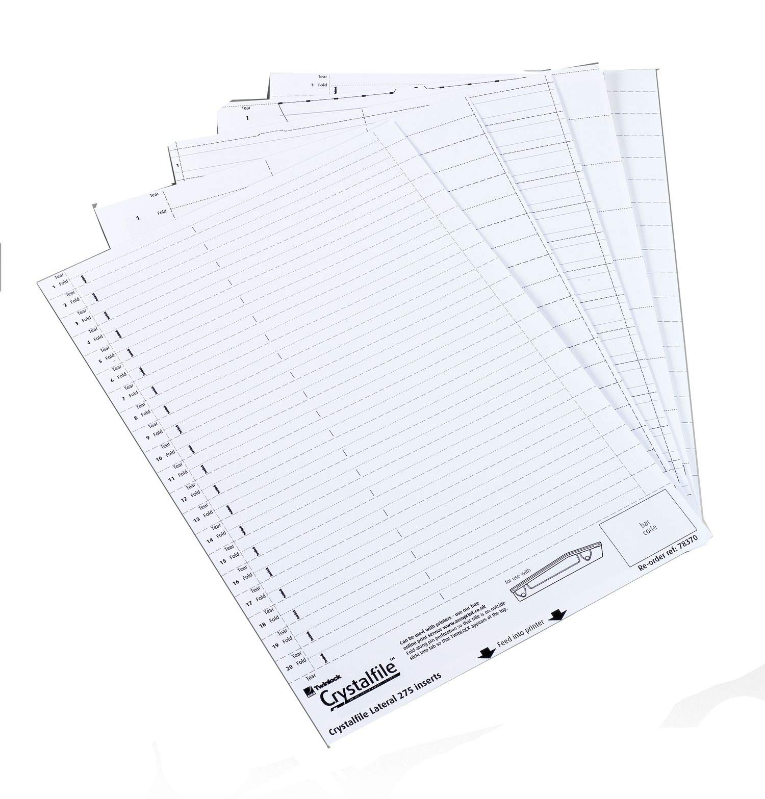 Rexel Crystalfile Printable Card Inserts (1 x Pack of 50 Tab Inserts) for Suspension Files