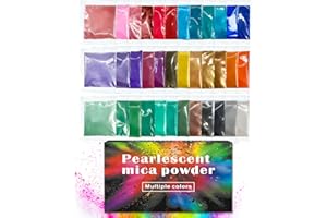Luckymica Mica Powder, 36 Colors Pearlescent Pigment Powder for Epoxy Resin, 3g/Bag Pearl Pigment Set​​ for Soap Making, Bath Bomb, Candle Making, Art Crafts, Lip Gloss, Nail Polish, Dye