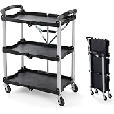 Olympia Tools 85-188 Pack-N-Roll Folding Collapsible Service Cart, 150LB Capacity, Black