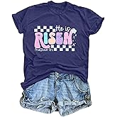 SFHFY Easter Shirt for Women: He is Risen T-Shirt Christian Religious Tee Casual Faith Bible Verse Tops