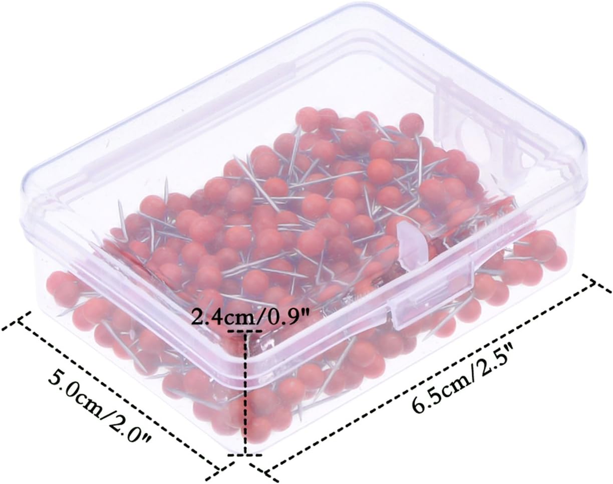 Outus 300 Pieces Map Tacks Push Pins Assorted Color Beads Plastic Head Stainless Steel Wire for Office Marking Hanging Pictures - Image 5