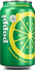 Poppi Sparkling Prebiotic Soda Beverage with Apple Cider Vinegar, Seltzer Water and Fruit Juice, Lemon Lime Flavor, 12 Fl Oz,