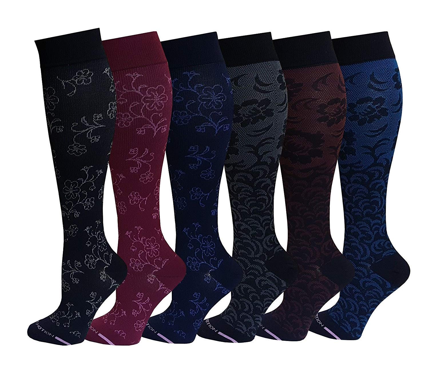 Dr Motion Ladies 6 Pair Pack Compression Socks (Assorted