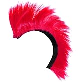 Sosoport Pink Mohawk Wig Helmet Hair Extension for Men Cosplay Parties | Off Road Bike Helmet Hair Accessory for Halloween Carnival Motorcycle Costume Stage Performance and Festival Events