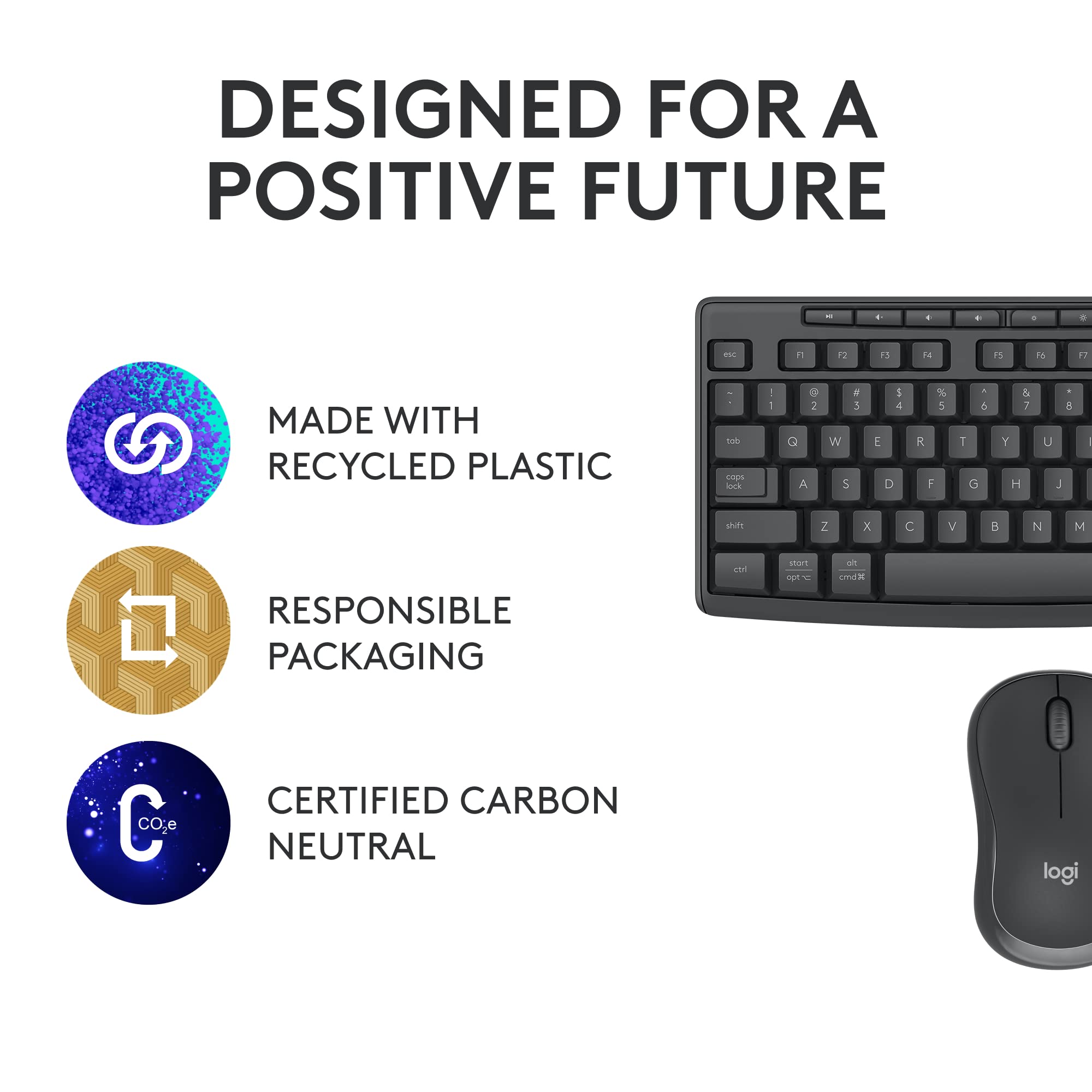Logitech MK370 Combo for Business, Wireless Full-Size Keyboard and Wireless Mouse, Secure Logi Bolt USB Receiver, Bluetooth, Globally Certified Windows/Mac/Chrome, Linux - Graphite