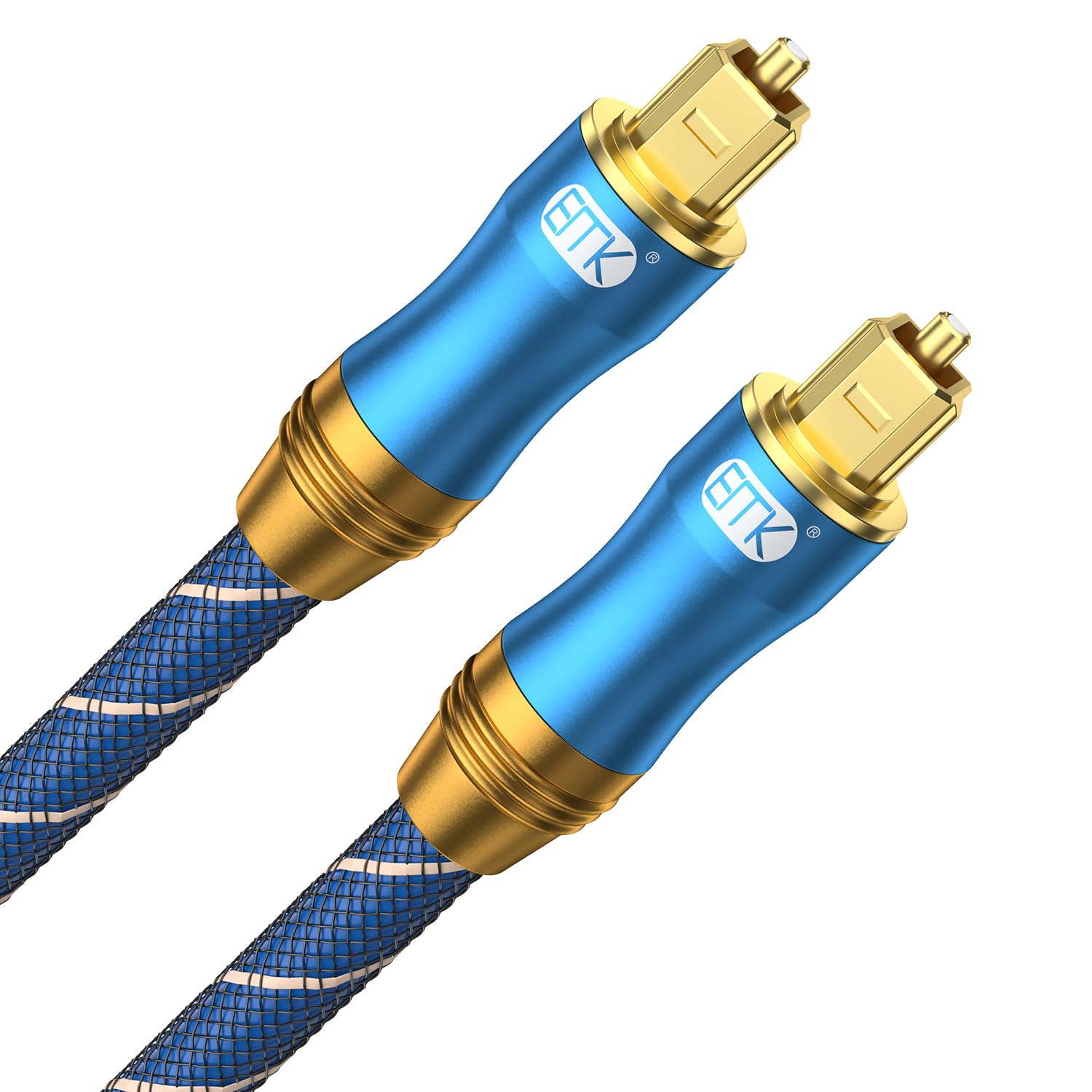 EMK Optical Audio Cable, Audio Cable Digital Toslink Optical Cable S/PDIF Toslink[OPTICAL] Connectors Compatible With Playstation, Sound Bar, Home Theater, Surround Sound Systems (1M, Blue)