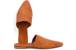 braided leather Mules shoes for women || Premium Handmade Babouches || braided leather Slippers || Moroccan Babouche Dyed Wit