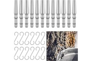 Oudain 24 Pcs Maple Syrup Tapping Kit 12 Stainless Steel Maple Tree Taps Spiles Maple Sap Pail Spout with 12 S Hooks Maple Sy