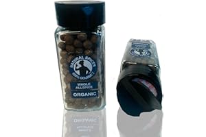 Natural Organic Whole Allspice 1.8 oz - No artificial Color - No artificial Flavor - No Preservatives Whole and Pure Allspice in Glass Skaker by 100% Gourmet - No MSG and No GMO Pimienta Dulce