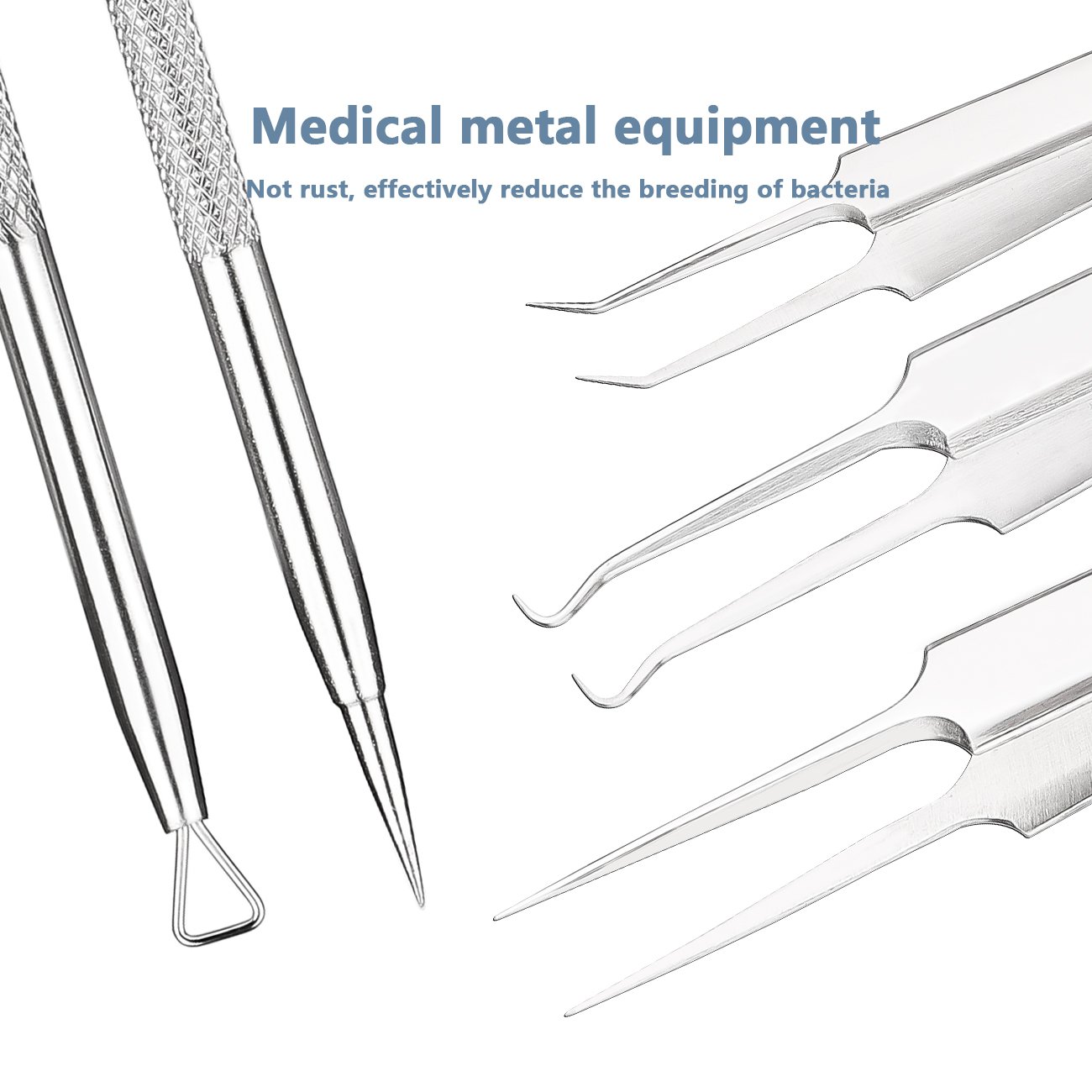 Professional Blackhead & Splinter Remover Tools Easily Cure Pimples Whiteheads Comedones Acne Zit Ingrown Hairs and Facial Impurities Surgical Stainless Steel with Alcohol Prep Pad