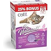 Catit Go Natural Pea Husk Clumping Cat Litter Lightweight, Dust Free, Easy Cleaning & Scooping, Flushable Kitty Litter with O