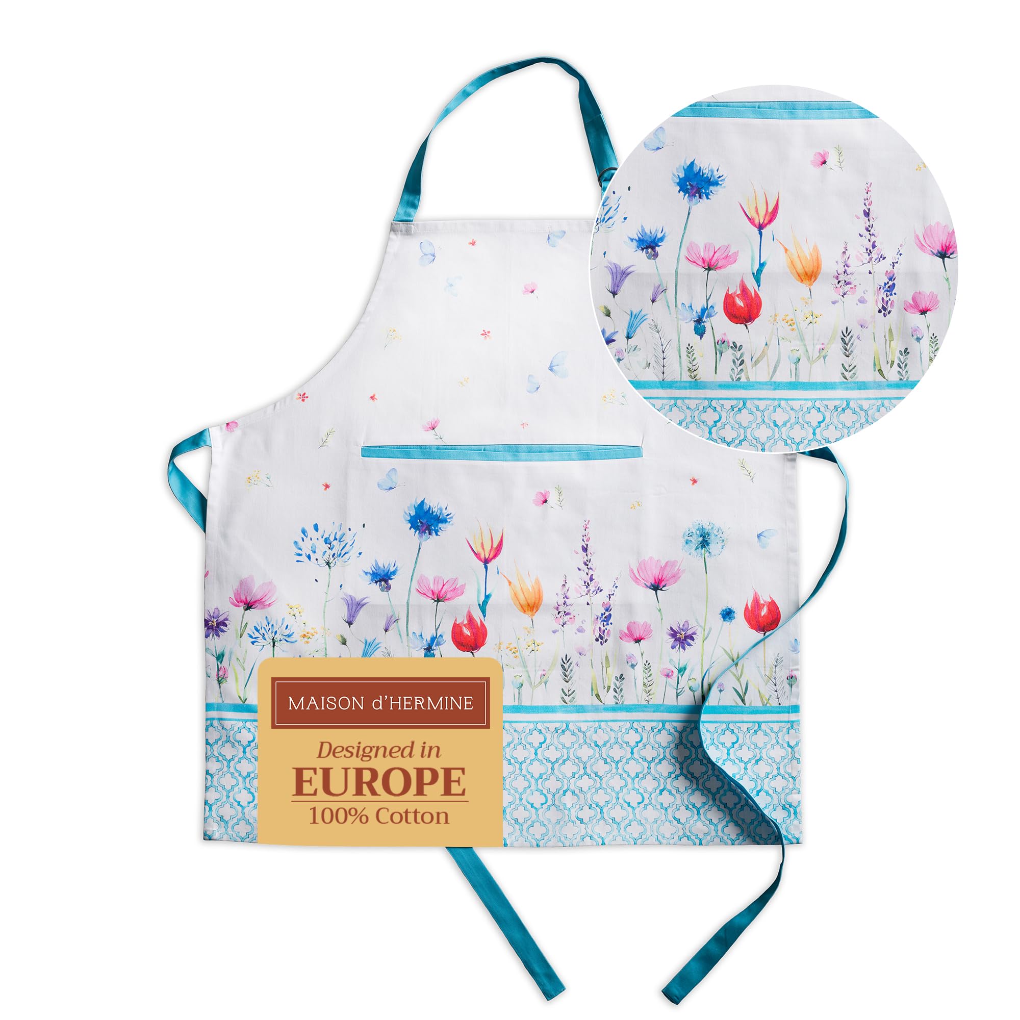 Maison d' Hermine 100% Cotton 1-Piece Kitchen Apron for women with Pocket Chef Apron and Mothers Day Gifts — image 1