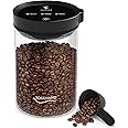 SOUL HAND Vacuum Coffee Canister Automatic Airtight Coffee Containers & Food Storage, Glass Coffee Jar with Spoon, Touch Screen Coffee Storage Container for Coffee Beans/Sugar/Nuts 1.6 L