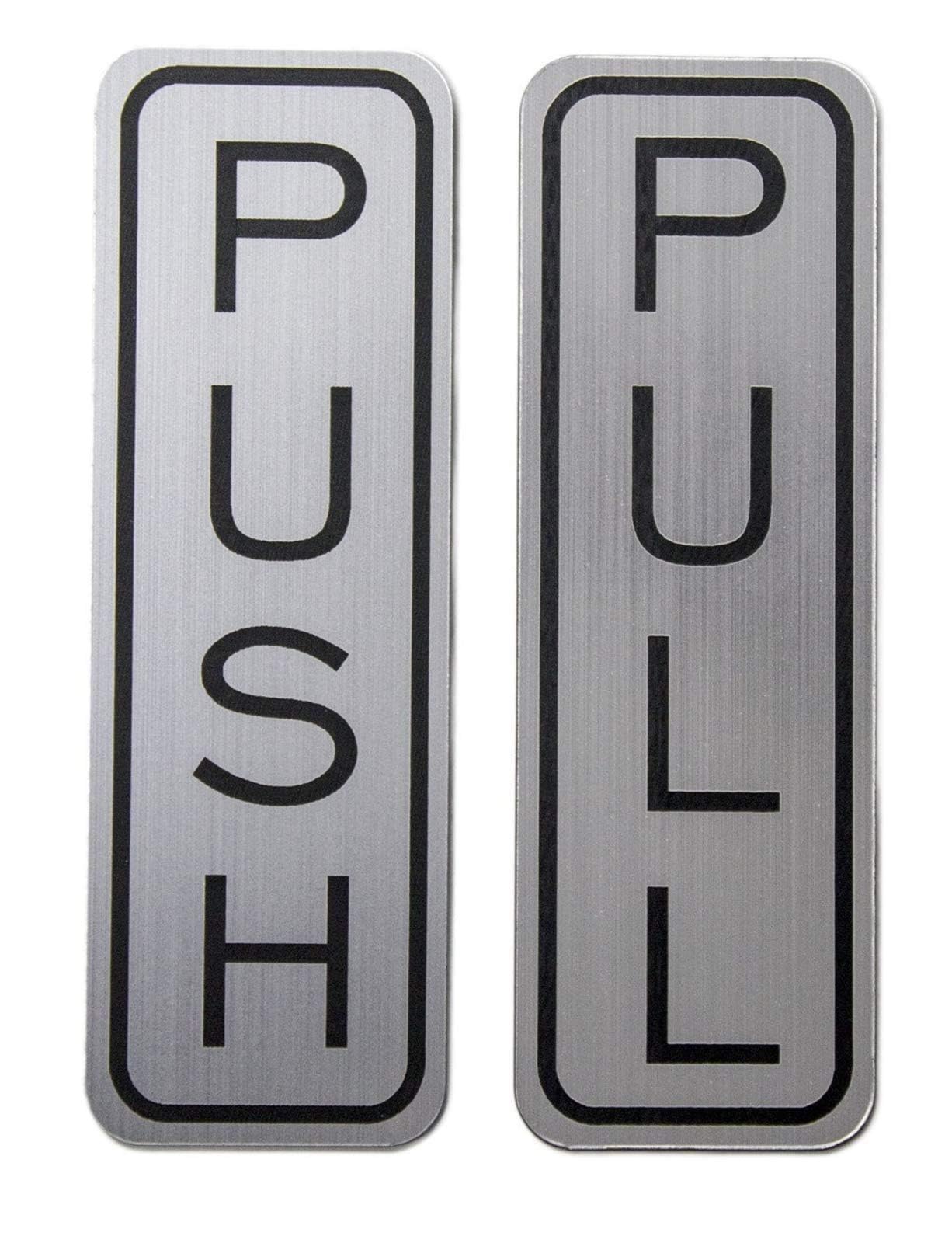 Burning desire 304 Grade Stainless Steel Premium Push/Pull Set Door Vertical Sign 5 x 1.5 inch Stylish (Pack of 1)