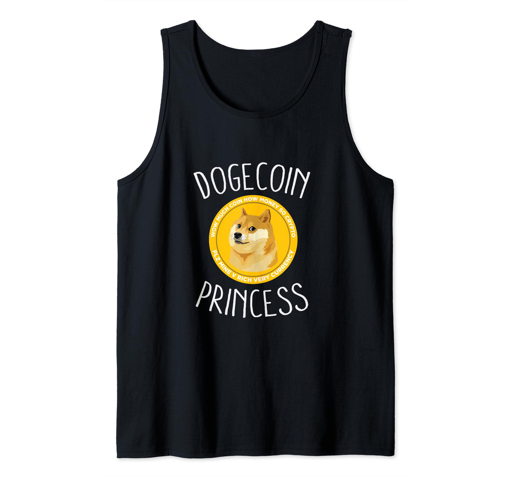 Dogecoin Princess Funny Blockchain Crypto Coin Lover Humor Tank Top