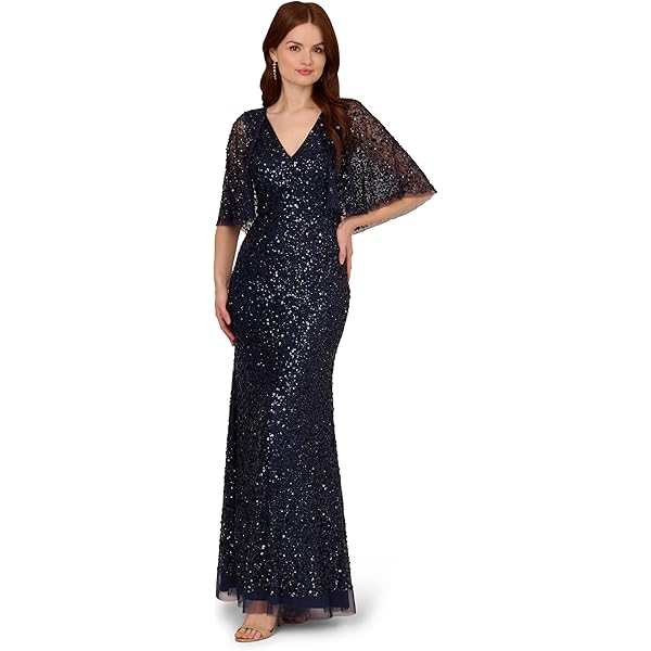 Amazon.com: Adrianna Papell Women's Bead Cape Long Dress, Moonscape, 6 :  Clothing, Shoes & Jewelry