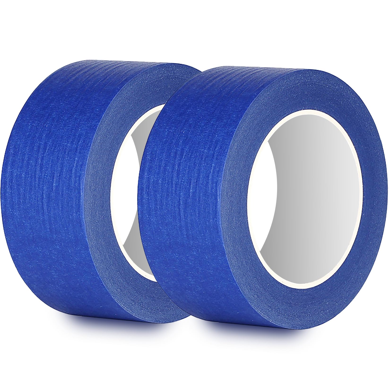 Rusoz 2 Rolls Masking Tape For Painting 50mm, Blue Painters Tape 50m In Length, High Viscosity Tearable & Impermeable Painting Decorating Tape For Decoration Auto Repair And Artwork