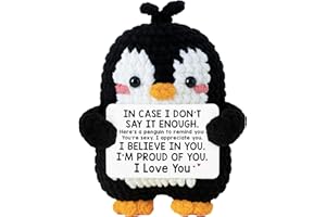 WITTSPOT Cute Penguin Romantic Gift - Crochet Penguin Plush for Men, Boyfriend, Women, Girlfriend, Husband, Wife, Him, Her - Couples Gifts for Anniversary, Christmas & More - Stocking Stuffer for Men Women