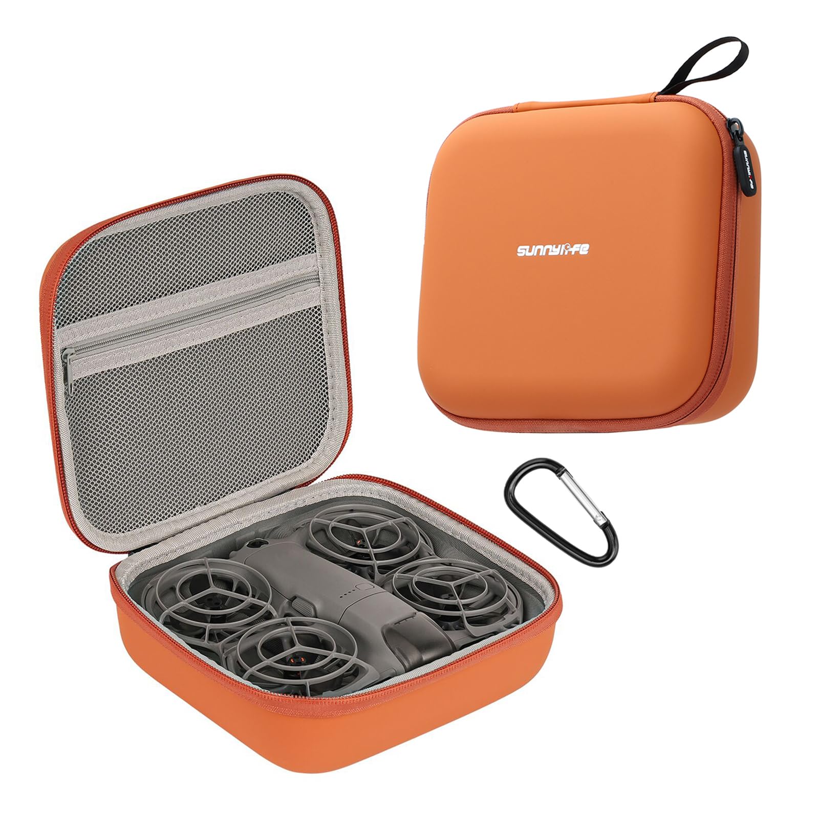 ZJRXM Neo 2 Protective Case PU Case Bag Carry Bag for DJI Neo 2 Drone Accessories, Portable and Compact, orange, Mittelgroß, plain