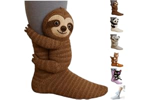CXFEDHO Sloth Socks,3D Knit Animal Socks for Women,Cozy Cute Novelty Sock, Warm Hand Crochet Floor Sock Christmas Gifts