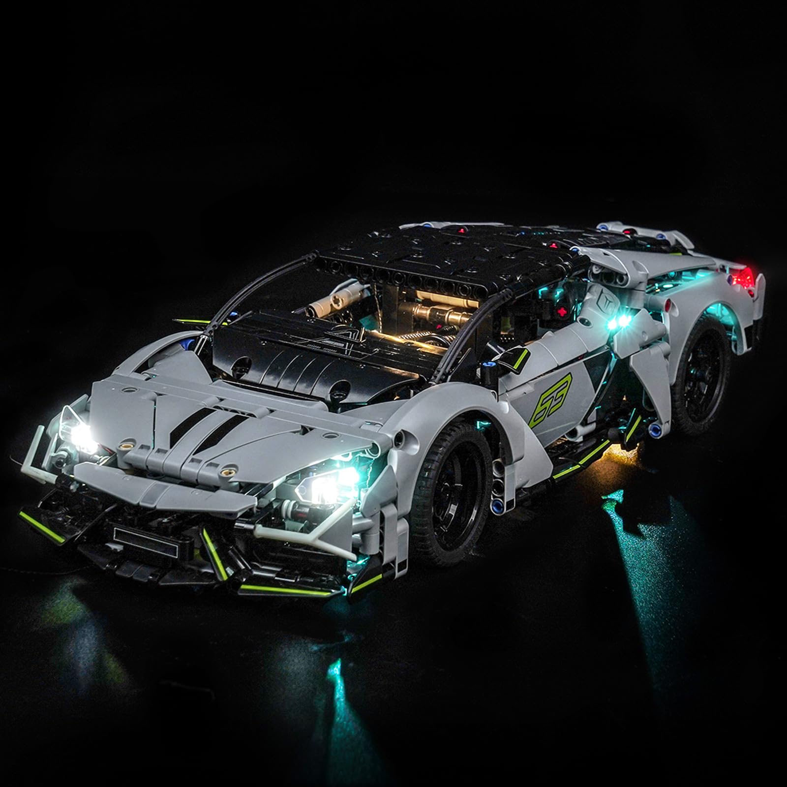Light Kit Compatible with Lego L'amborghini Revuelto Super Sports Car 42214 (No Model), Decoration Lighting Set Compatible with Lego L'amborghini Revuelto Super Sports Car Creative Toys