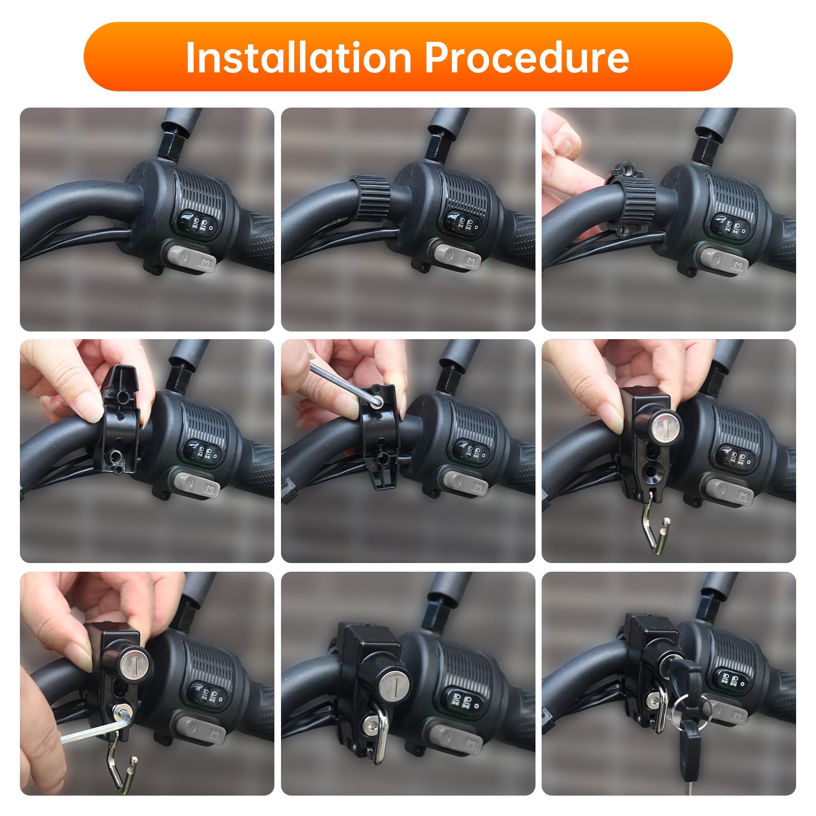 Windance 2 Pack Motorcycle Helmet Lock, Helmet Holder Hook for 7/8