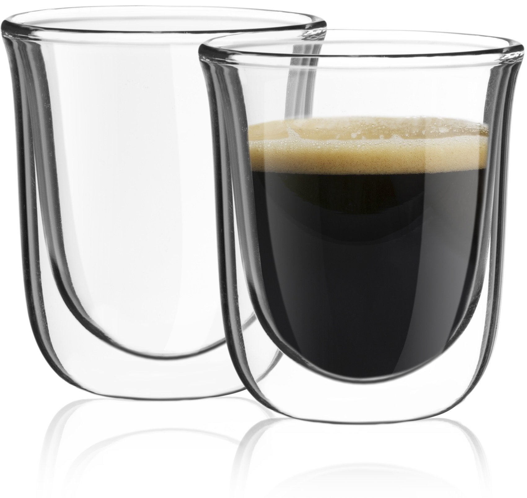 JoyJolt Javaah Double Walled Espresso Glasses, Set of 2 Nespresso Cups