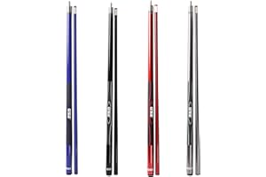 GSE Games & Sports Expert 58" 2-Piece Fiberglass Graphite Composite Billiard Pool Cue Sticks (Several Colors Available, Weight from 18oz, 19oz, 20oz, 21oz)