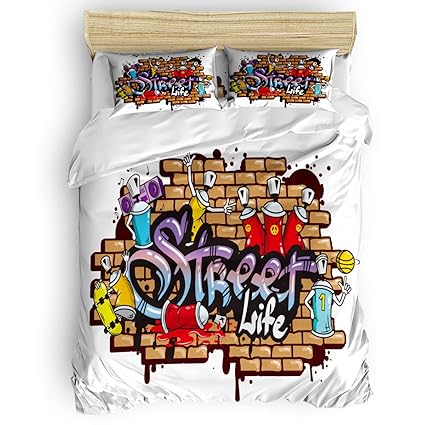 Amazon Com Plelat Punk Style Graffiti Art Pattern Duvet