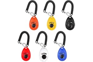 Dog Clicker, 6 Pcs Clicker Dog Training Dog Clicker Training with Wrist Strap Big Button Clicker Training for Pet Dog Puppy C