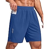 COOFANDY Mens Athletic Running Shorts with Zipper Pockets Quick Dry 7" Gym Workout Training Shorts