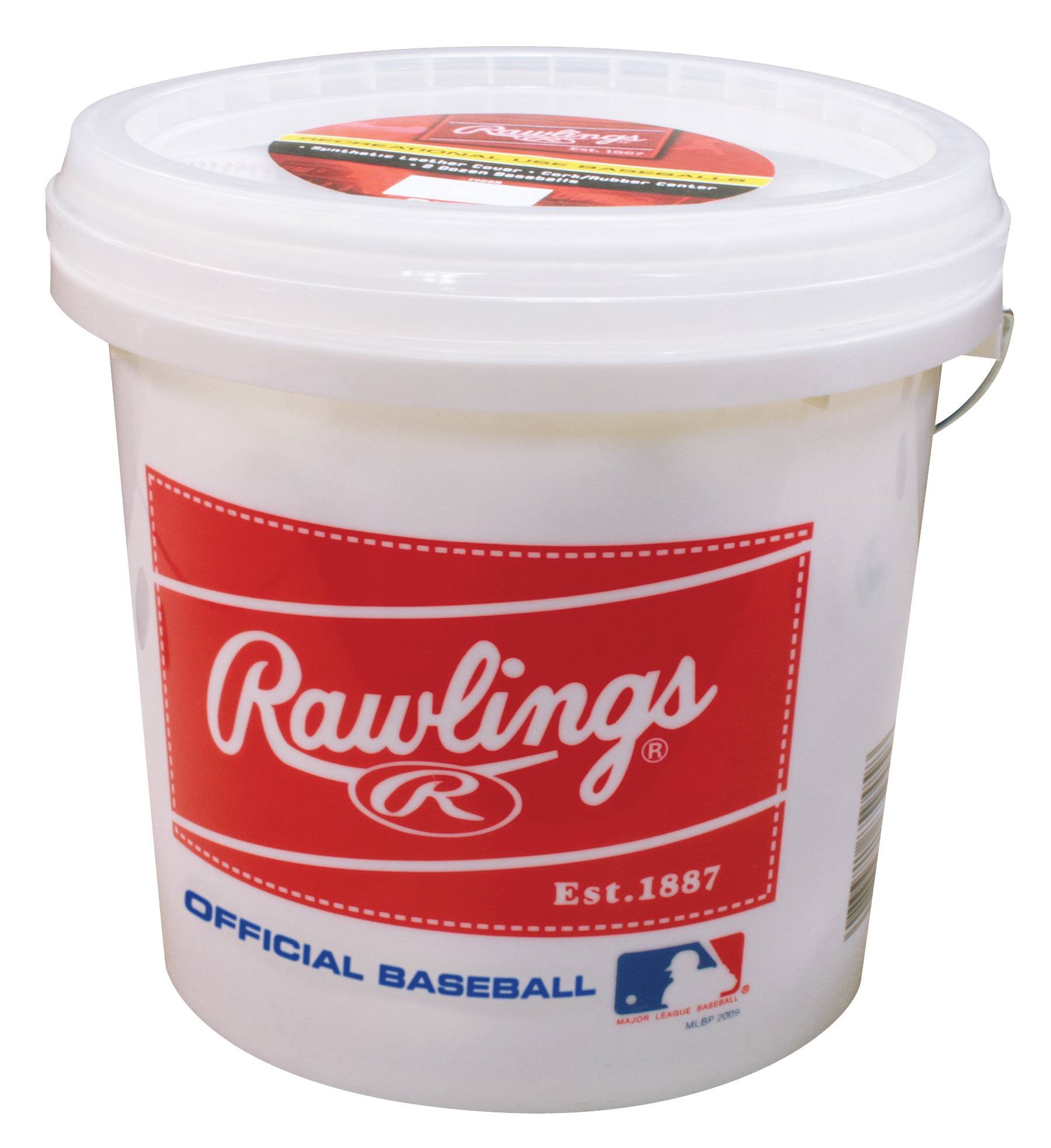 Baseball Bucket 24 Baseballs Pitching Hitting Fielding Batting Practice