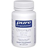 Pure Encapsulations Chromium (Picolinate) 500 mcg, 180 Capsules | For Lipid and Carbohydrate Metabolism*, Mineral Supplement, Superior Absorption Chromium Supplement, Vegan and Gluten-Free