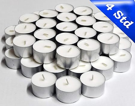 Hillfield® 1.200 Teelichte, Brenndauer 4 Stunden, Weiß, auch für die anspruchsvolle Gastronomie, Großpackung
