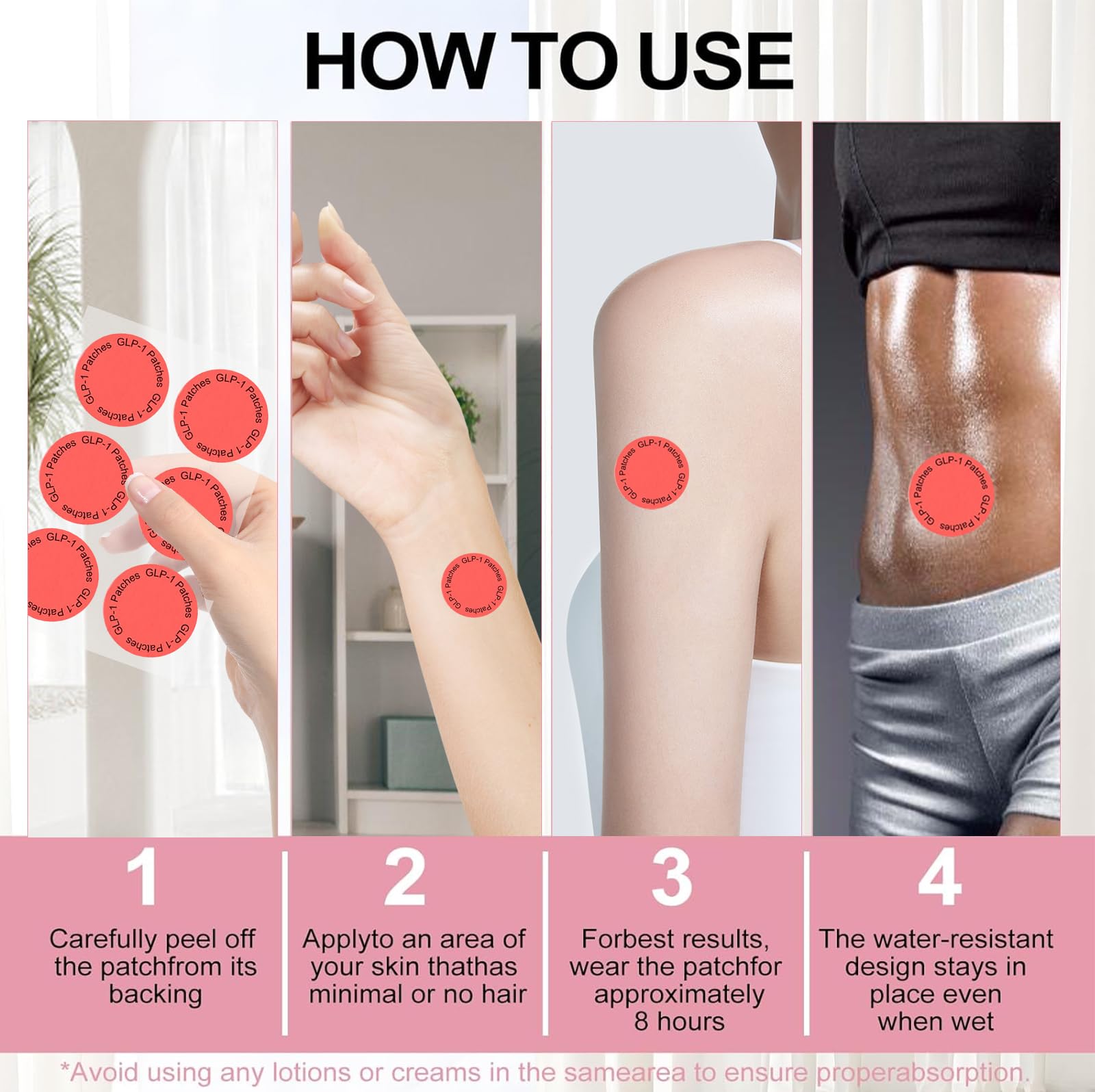 TMHBVI GLP-1 Patches, Suitable for Male and Female GLP-1 Body Care Patches，30 Count.