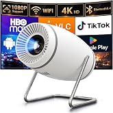 【Built-in APPS】Mini Projector With Wifi And Bluetooth, 1080P 4K Support Portable Projector, Movie Projector for Bedroom, Compatible with Smartphones/TV Stick/iPad/PS5/Laptop/HDMI/USB