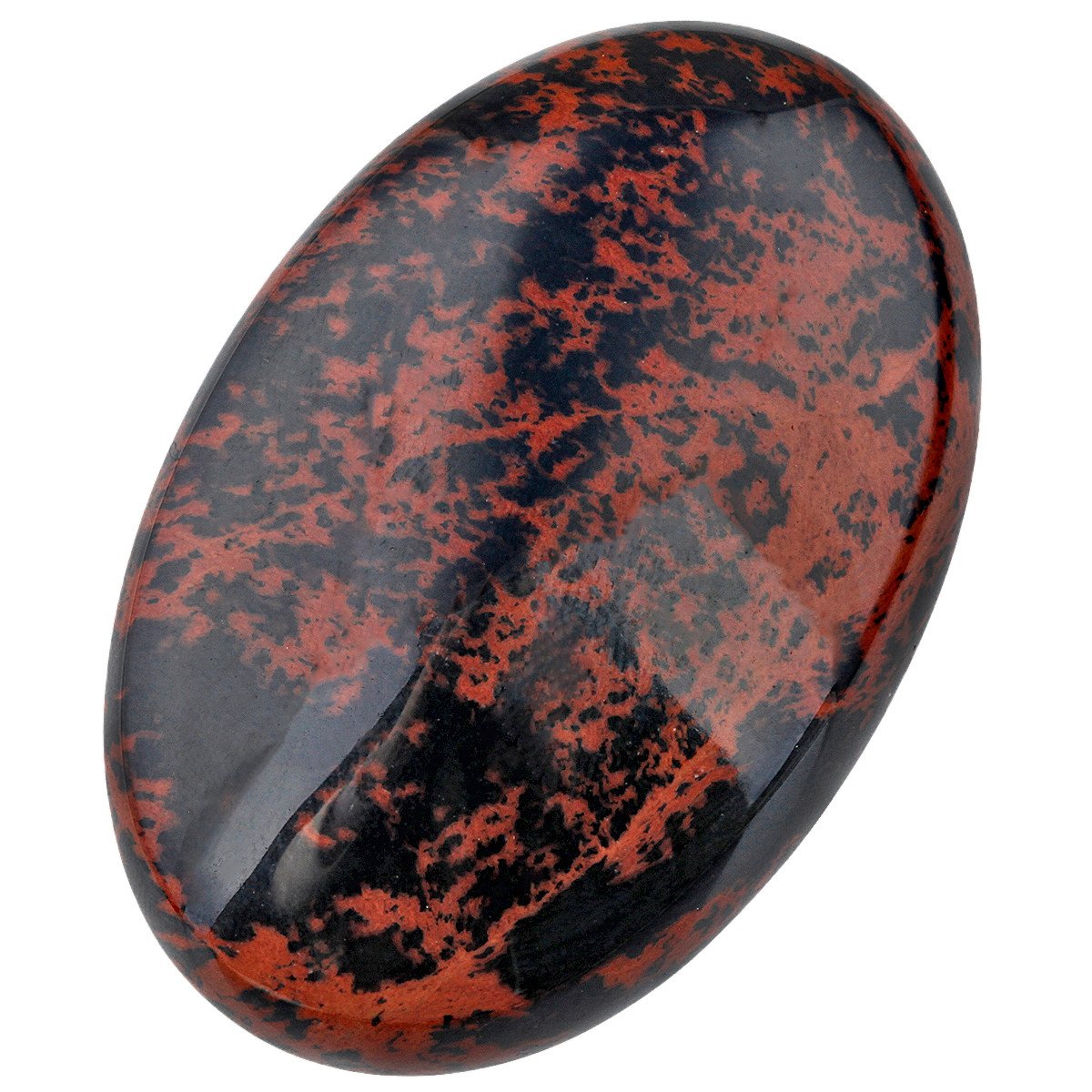 mookaitedecor 6cm Large Natural Mahogany Obsidian Palm Worry Stone for Anxiety Stress Relief, Healing Crystal Tumbled Oval Pocket Stone Gift for Reiki Chakra Energy Healing Meditation Desk Decor