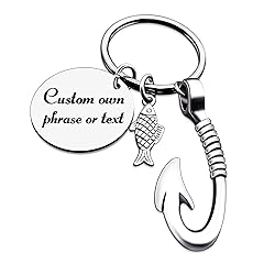 Kooer Personalized Fishing Keychain, Custom Fishing